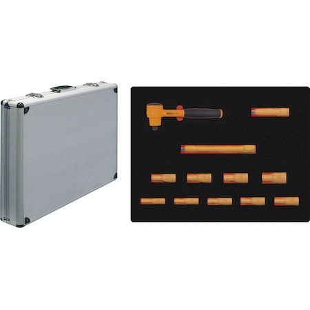 Ega Master SET OF 12 PCS -  SOCKET WRENCHES 1/2" (1/2" - 1" LONG SERIE) 1000 V (12 EDGES) 79480